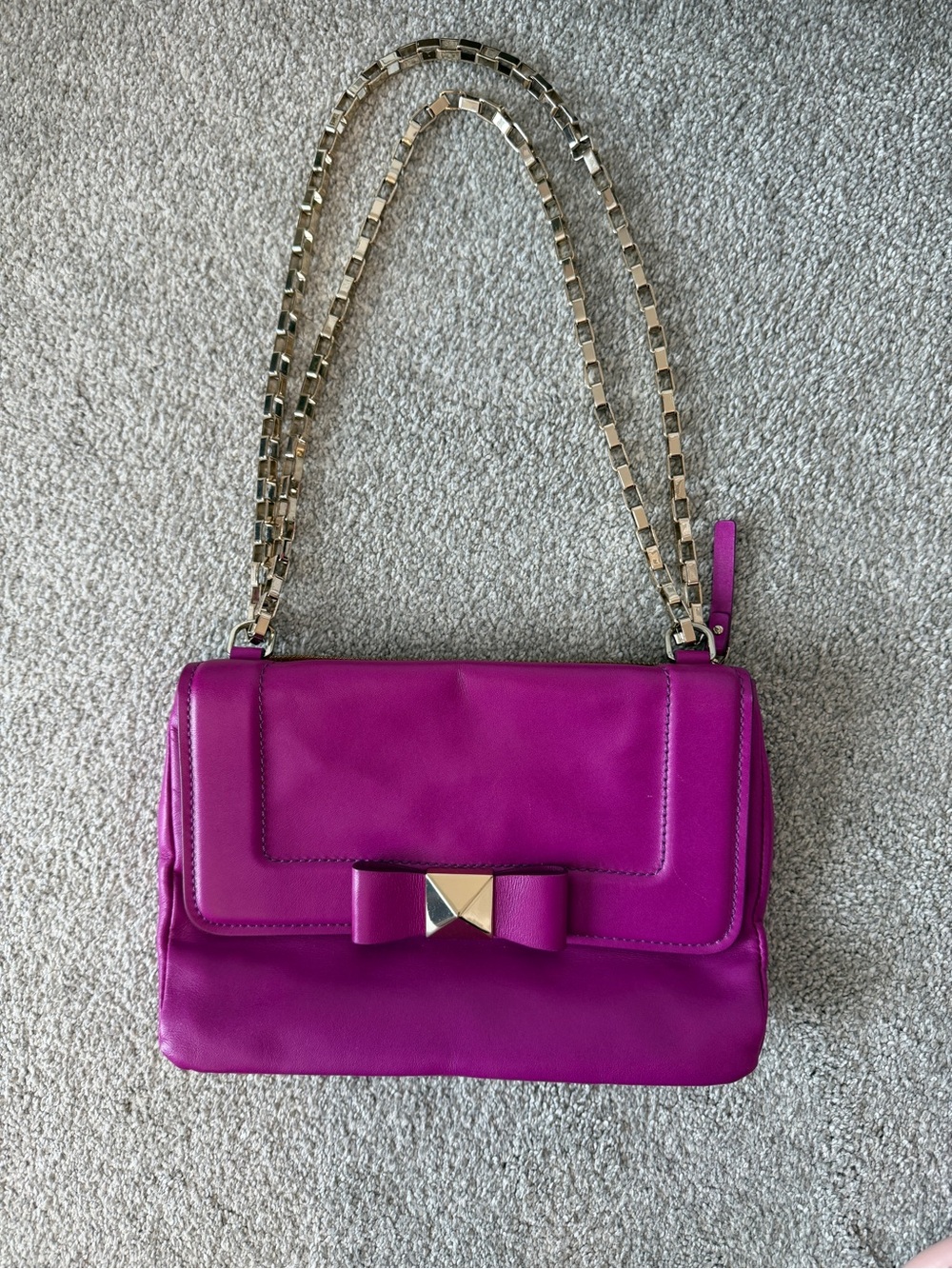 kate spade Fuchsia Bow-Accent Chain Shoulder Bag